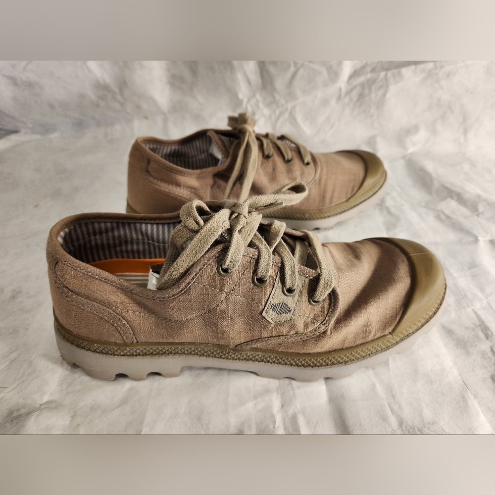 PALLADIUM Men's Tan Canvas Shoes Size 10 *FREE SHIPPING*